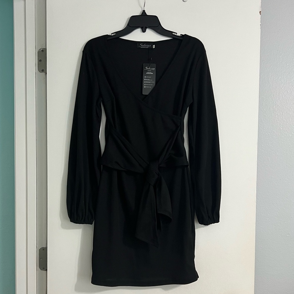 Long sleeve black dress